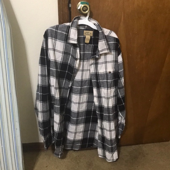 Black and white M men’s flannel - Picture 1 of 2